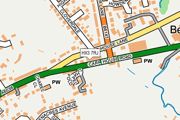 HX3 7RJ map - OS OpenMap – Local (Ordnance Survey) HX3 7RJ map - OS OpenMap – Local (Ordnance Survey)