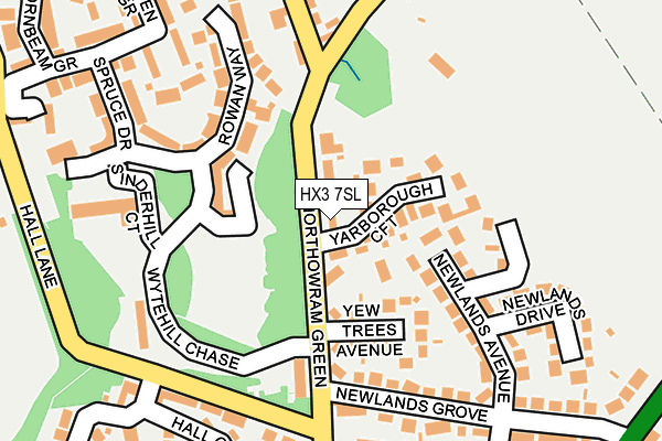 HX3 7SL map - OS OpenMap – Local (Ordnance Survey) HX3 7SL map - OS OpenMap – Local (Ordnance Survey)