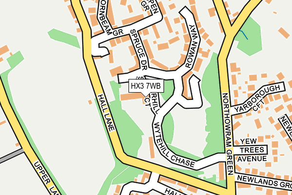 HX3 7WB map - OS OpenMap – Local (Ordnance Survey) HX3 7WB map - OS OpenMap – Local (Ordnance Survey)