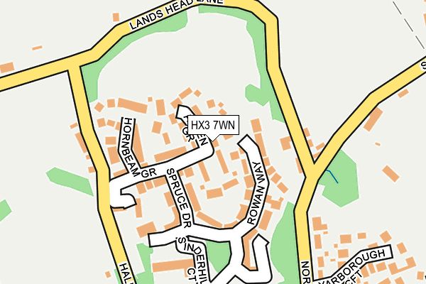 HX3 7WN map - OS OpenMap – Local (Ordnance Survey) HX3 7WN map - OS OpenMap – Local (Ordnance Survey)