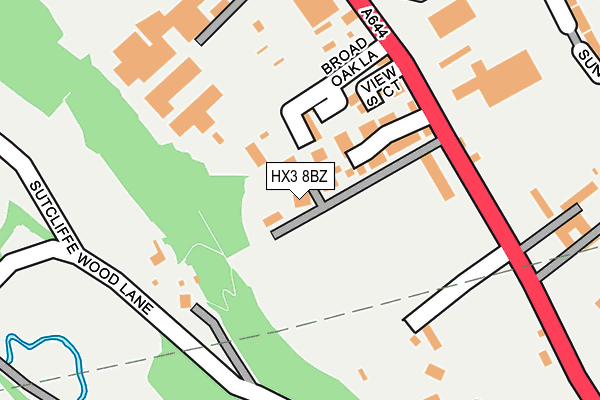 HX3 8BZ map - OS OpenMap – Local (Ordnance Survey) HX3 8BZ map - OS OpenMap – Local (Ordnance Survey)