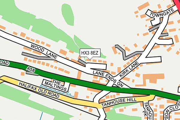 HX3 8EZ map - OS OpenMap – Local (Ordnance Survey) HX3 8EZ map - OS OpenMap – Local (Ordnance Survey)