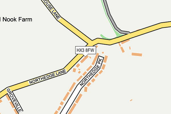 HX3 8FW map - OS OpenMap – Local (Ordnance Survey) HX3 8FW map - OS OpenMap – Local (Ordnance Survey)