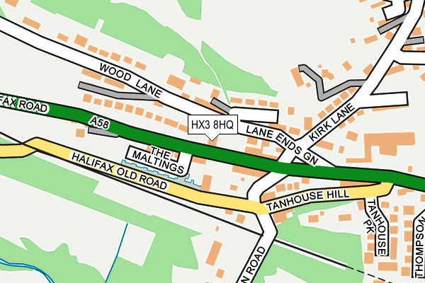 HX3 8HQ map - OS OpenMap – Local (Ordnance Survey) HX3 8HQ map - OS OpenMap – Local (Ordnance Survey)