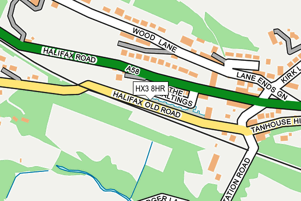 HX3 8HR map - OS OpenMap – Local (Ordnance Survey) HX3 8HR map - OS OpenMap – Local (Ordnance Survey)