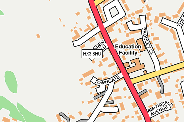 HX3 8HU map - OS OpenMap – Local (Ordnance Survey) HX3 8HU map - OS OpenMap – Local (Ordnance Survey)