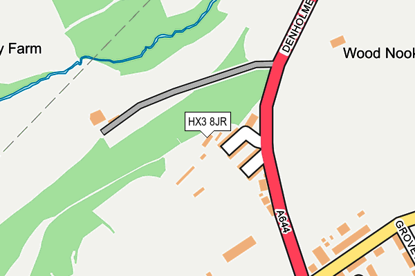 HX3 8JR map - OS OpenMap – Local (Ordnance Survey) HX3 8JR map - OS OpenMap – Local (Ordnance Survey)