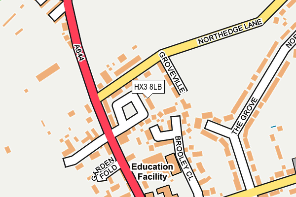 HX3 8LB map - OS OpenMap – Local (Ordnance Survey) HX3 8LB map - OS OpenMap – Local (Ordnance Survey)