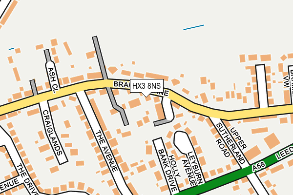 HX3 8NS map - OS OpenMap – Local (Ordnance Survey) HX3 8NS map - OS OpenMap – Local (Ordnance Survey)