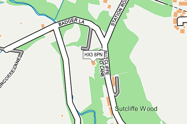 HX3 8PN map - OS OpenMap – Local (Ordnance Survey) HX3 8PN map - OS OpenMap – Local (Ordnance Survey)
