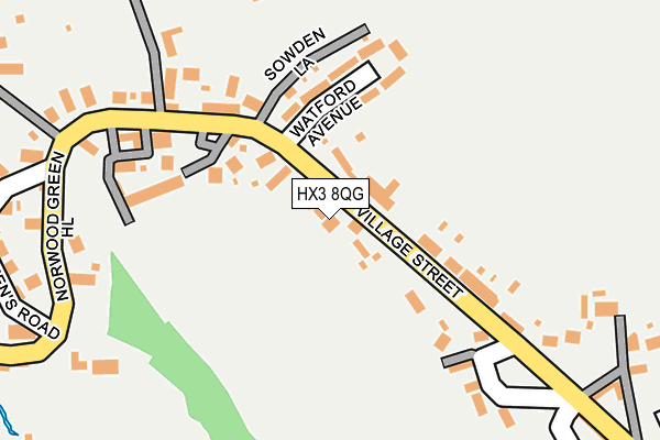 HX3 8QG map - OS OpenMap – Local (Ordnance Survey)