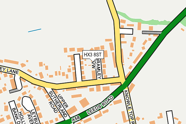 HX3 8ST map - OS OpenMap – Local (Ordnance Survey) HX3 8ST map - OS OpenMap – Local (Ordnance Survey)