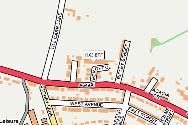 HX3 8TF map - OS OpenMap – Local (Ordnance Survey) HX3 8TF map - OS OpenMap – Local (Ordnance Survey)