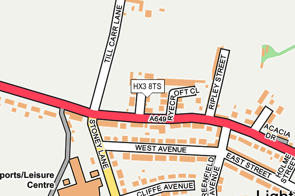 HX3 8TS map - OS OpenMap – Local (Ordnance Survey) HX3 8TS map - OS OpenMap – Local (Ordnance Survey)