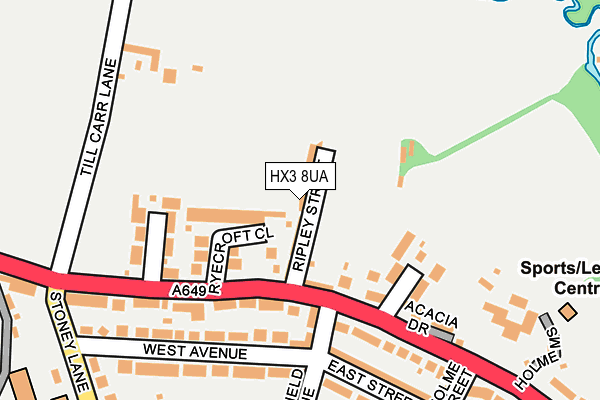 HX3 8UA map - OS OpenMap – Local (Ordnance Survey)
