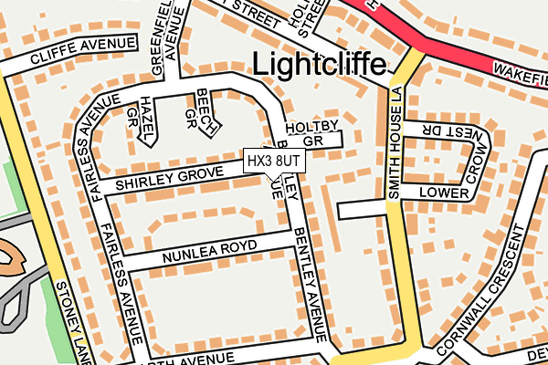 HX3 8UT map - OS OpenMap – Local (Ordnance Survey) HX3 8UT map - OS OpenMap – Local (Ordnance Survey)