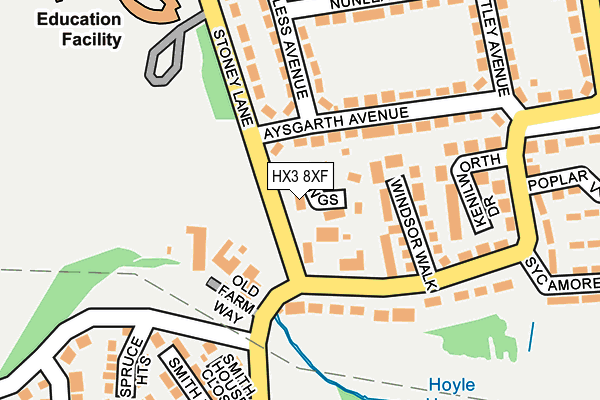 HX3 8XF map - OS OpenMap – Local (Ordnance Survey) HX3 8XF map - OS OpenMap – Local (Ordnance Survey)