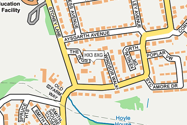 HX3 8XG map - OS OpenMap – Local (Ordnance Survey) HX3 8XG map - OS OpenMap – Local (Ordnance Survey)