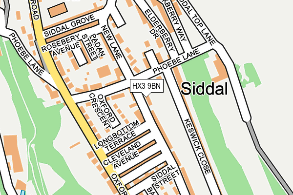 HX3 9BN map - OS OpenMap – Local (Ordnance Survey) HX3 9BN map - OS OpenMap – Local (Ordnance Survey)