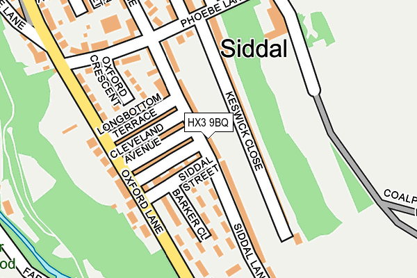 HX3 9BQ map - OS OpenMap – Local (Ordnance Survey) HX3 9BQ map - OS OpenMap – Local (Ordnance Survey)