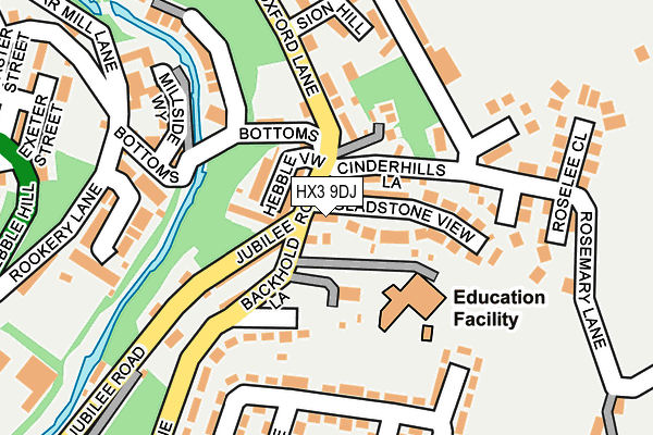 HX3 9DJ map - OS OpenMap – Local (Ordnance Survey) HX3 9DJ map - OS OpenMap – Local (Ordnance Survey)