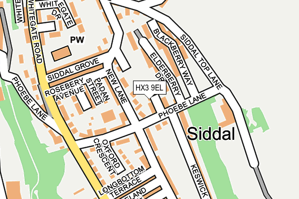 HX3 9EL map - OS OpenMap – Local (Ordnance Survey) HX3 9EL map - OS OpenMap – Local (Ordnance Survey)