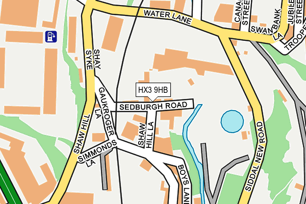 HX3 9HB map - OS OpenMap – Local (Ordnance Survey) HX3 9HB map - OS OpenMap – Local (Ordnance Survey)