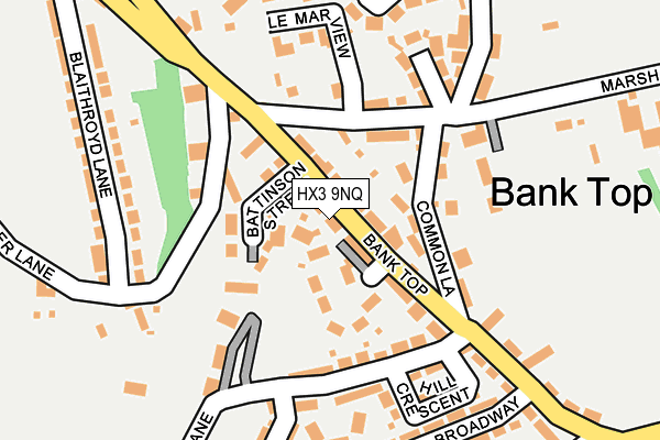 HX3 9NQ map - OS OpenMap – Local (Ordnance Survey) HX3 9NQ map - OS OpenMap – Local (Ordnance Survey)