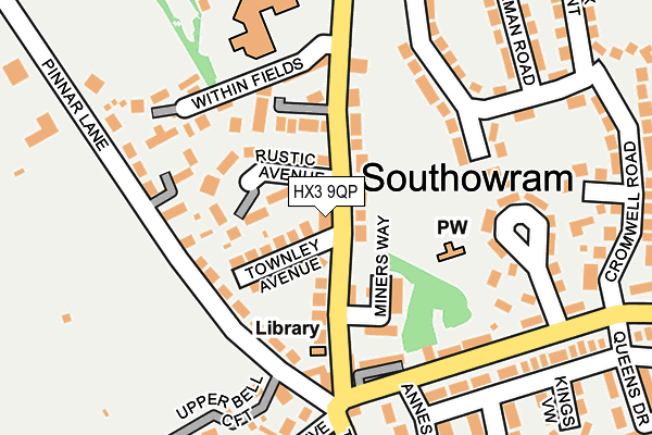 HX3 9QP map - OS OpenMap – Local (Ordnance Survey) HX3 9QP map - OS OpenMap – Local (Ordnance Survey)
