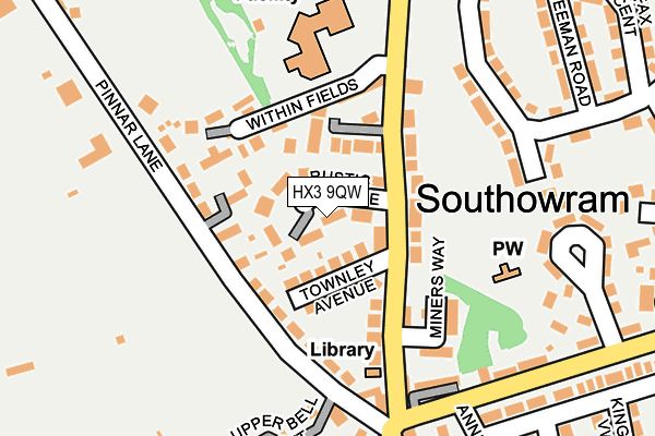 HX3 9QW map - OS OpenMap – Local (Ordnance Survey) HX3 9QW map - OS OpenMap – Local (Ordnance Survey)