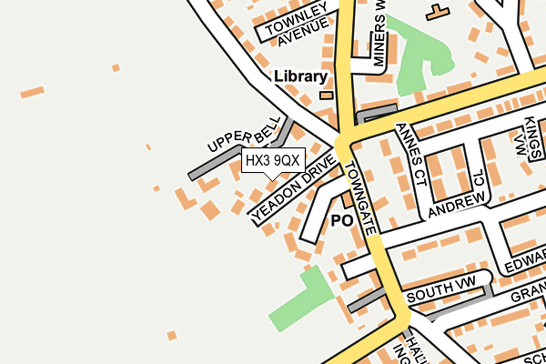 HX3 9QX map - OS OpenMap – Local (Ordnance Survey) HX3 9QX map - OS OpenMap – Local (Ordnance Survey)