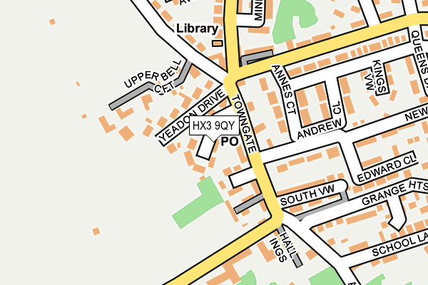 HX3 9QY map - OS OpenMap – Local (Ordnance Survey) HX3 9QY map - OS OpenMap – Local (Ordnance Survey)
