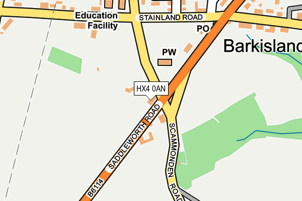 HX4 0AN map - OS OpenMap – Local (Ordnance Survey) HX4 0AN map - OS OpenMap – Local (Ordnance Survey)