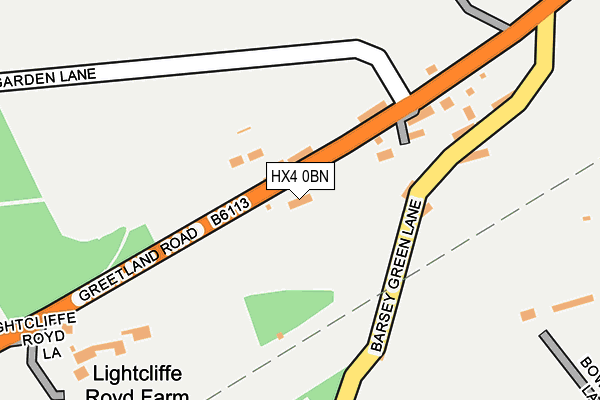 HX4 0BN map - OS OpenMap – Local (Ordnance Survey) HX4 0BN map - OS OpenMap – Local (Ordnance Survey)