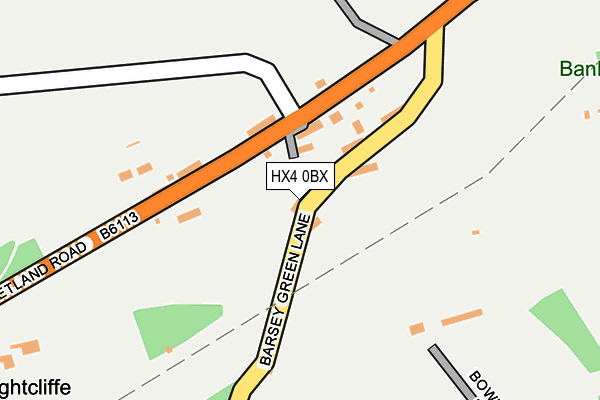 HX4 0BX map - OS OpenMap – Local (Ordnance Survey)