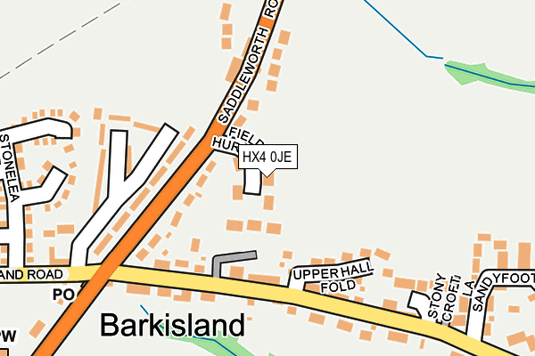 HX4 0JE map - OS OpenMap – Local (Ordnance Survey) HX4 0JE map - OS OpenMap – Local (Ordnance Survey)