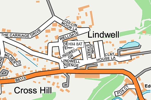 HX4 8AT map - OS OpenMap – Local (Ordnance Survey) HX4 8AT map - OS OpenMap – Local (Ordnance Survey)