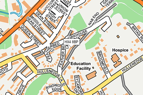 HX4 8BP map - OS OpenMap – Local (Ordnance Survey) HX4 8BP map - OS OpenMap – Local (Ordnance Survey)