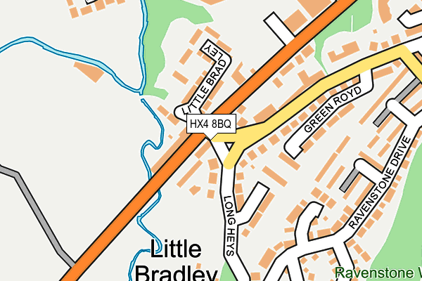 HX4 8BQ map - OS OpenMap – Local (Ordnance Survey)