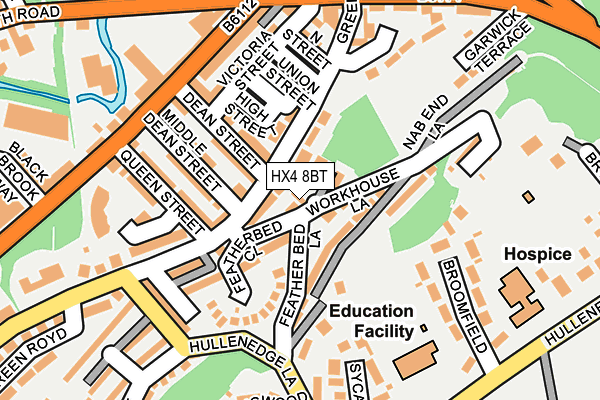 HX4 8BT map - OS OpenMap – Local (Ordnance Survey) HX4 8BT map - OS OpenMap – Local (Ordnance Survey)