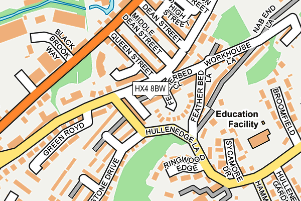 HX4 8BW map - OS OpenMap – Local (Ordnance Survey) HX4 8BW map - OS OpenMap – Local (Ordnance Survey)