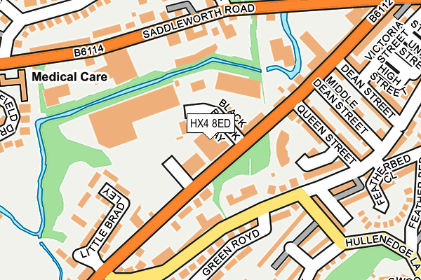 HX4 8ED map - OS OpenMap – Local (Ordnance Survey) HX4 8ED map - OS OpenMap – Local (Ordnance Survey)