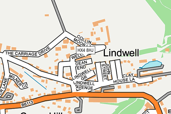 HX4 8HJ map - OS OpenMap – Local (Ordnance Survey) HX4 8HJ map - OS OpenMap – Local (Ordnance Survey)