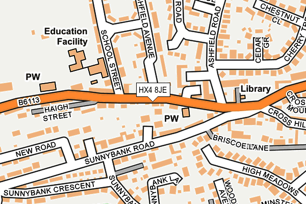 HX4 8JE map - OS OpenMap – Local (Ordnance Survey)