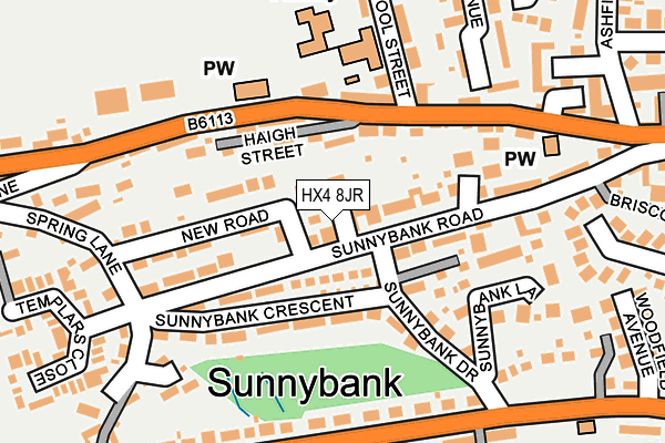HX4 8JR map - OS OpenMap – Local (Ordnance Survey) HX4 8JR map - OS OpenMap – Local (Ordnance Survey)