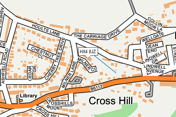 HX4 8JZ map - OS OpenMap – Local (Ordnance Survey) HX4 8JZ map - OS OpenMap – Local (Ordnance Survey)