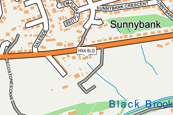 HX4 8LG map - OS OpenMap – Local (Ordnance Survey) HX4 8LG map - OS OpenMap – Local (Ordnance Survey)