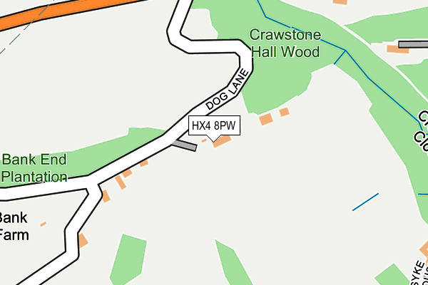 HX4 8PW map - OS OpenMap – Local (Ordnance Survey)