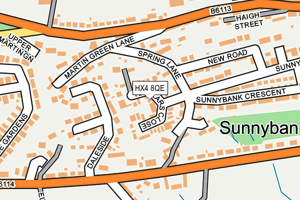 HX4 8QE map - OS OpenMap – Local (Ordnance Survey) HX4 8QE map - OS OpenMap – Local (Ordnance Survey)