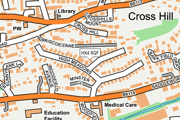 HX4 8QF map - OS OpenMap – Local (Ordnance Survey)